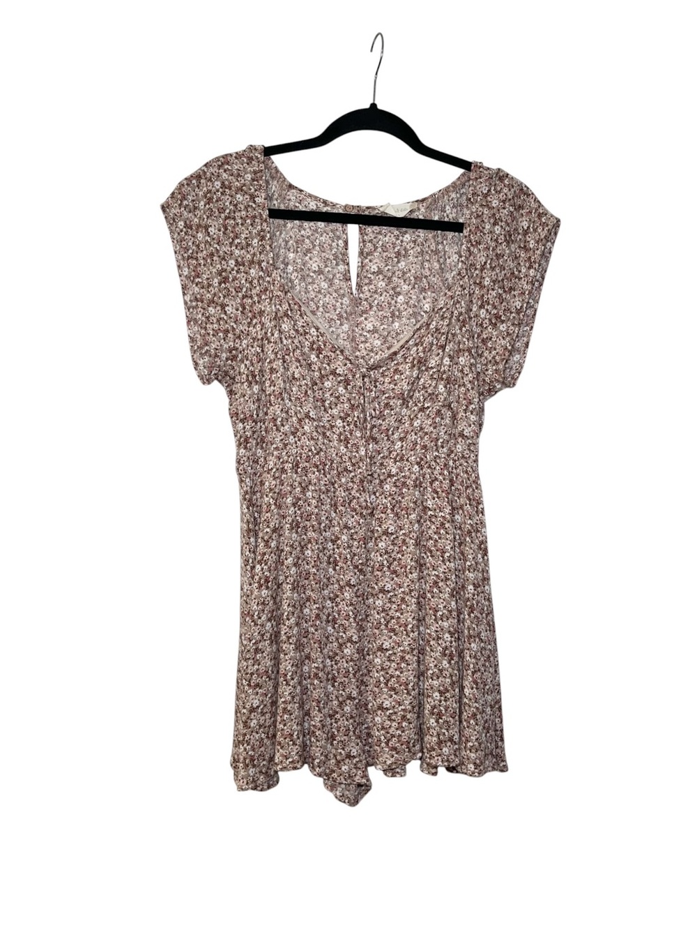 Altar’d State Women’s Floral Scoop Neck Short Sleeve Boho Romper Size Large